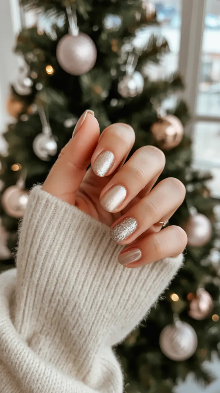 easy christmas nails Winter Glow Neutrals