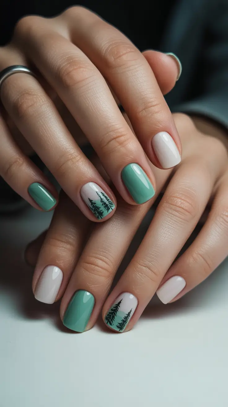christmas nail design Evergreen Dream