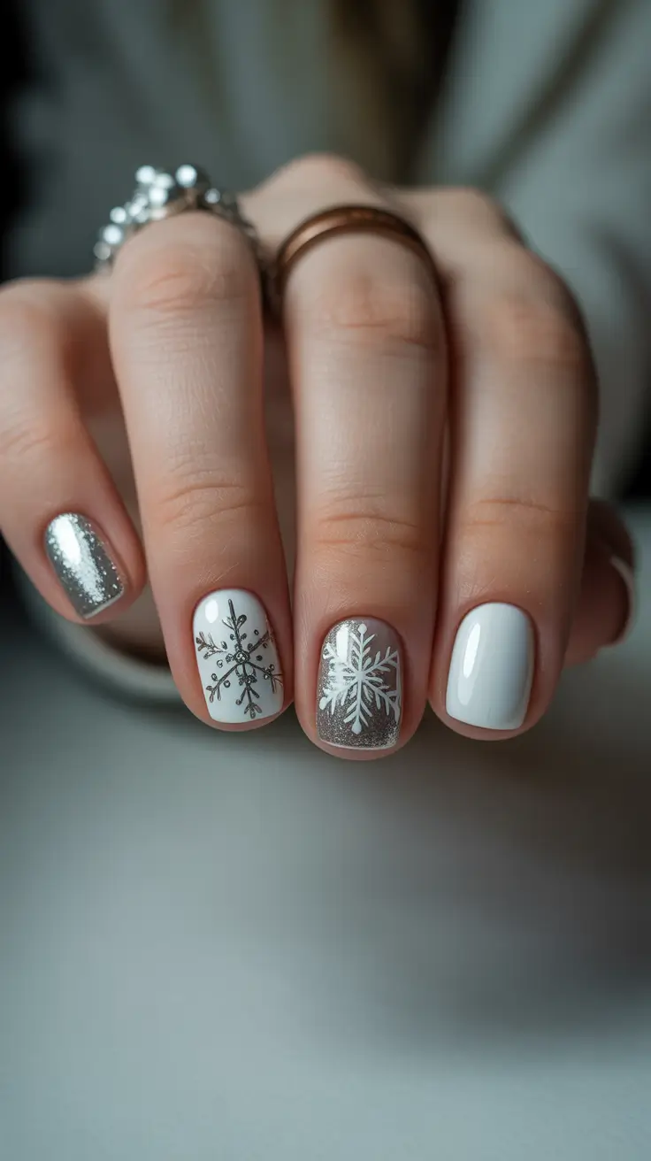 christmas nail design Snowflake Elegance