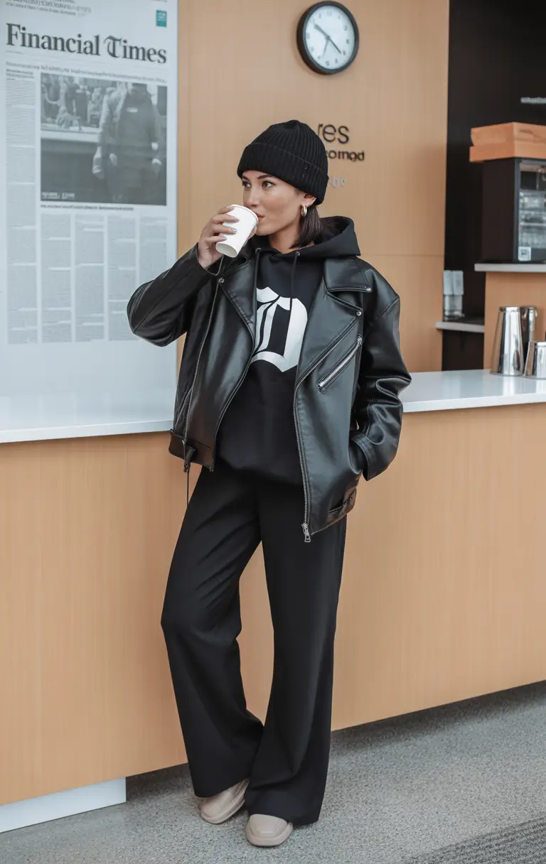 everyday outfit ideas 2026 - Dark Streetwear with a Cozy Twist
