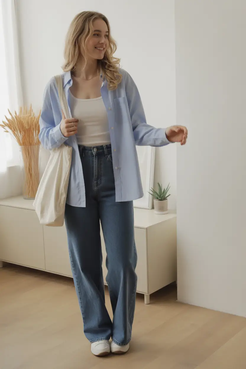 every day outfits Light Blue Layers for Easy Everyday Comfort