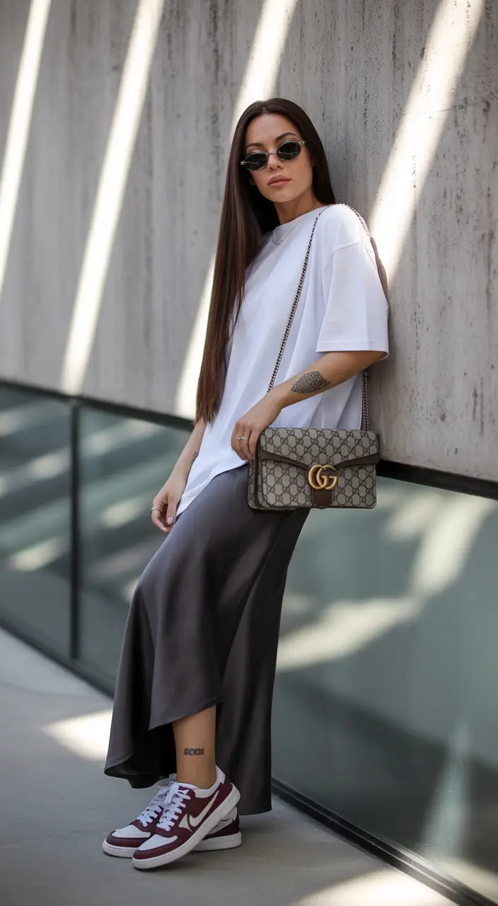 everyday outfit ideas 2026 - Satin Skirts & Sneakers Done the 2026 Way
