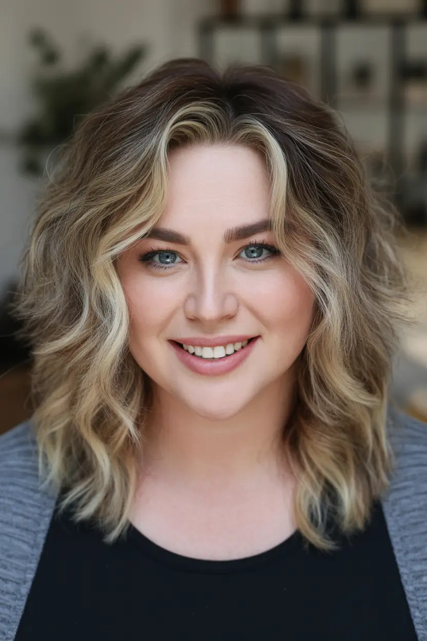 Haircuts for Plus Size Women Dimensional Blonde Shag With Loose Beachy Texture