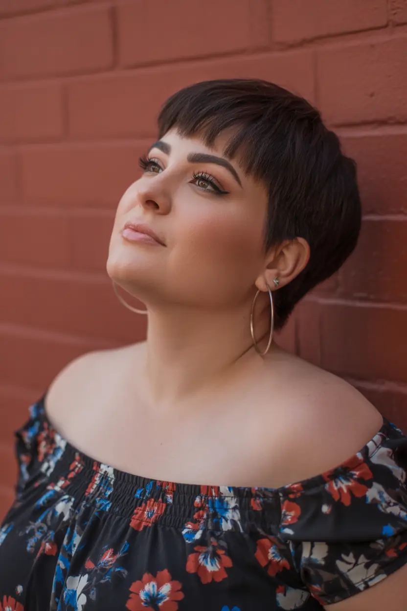 Haircuts for Plus Size Women Bold Micro Pixie With Softly Tapered Edges