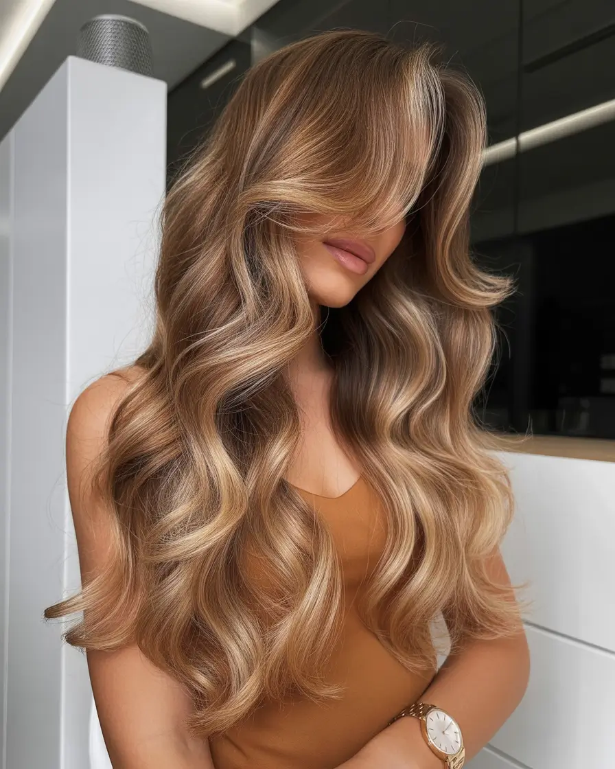 honey blonde hair color Soft Golden Waves with Dimensional Glow