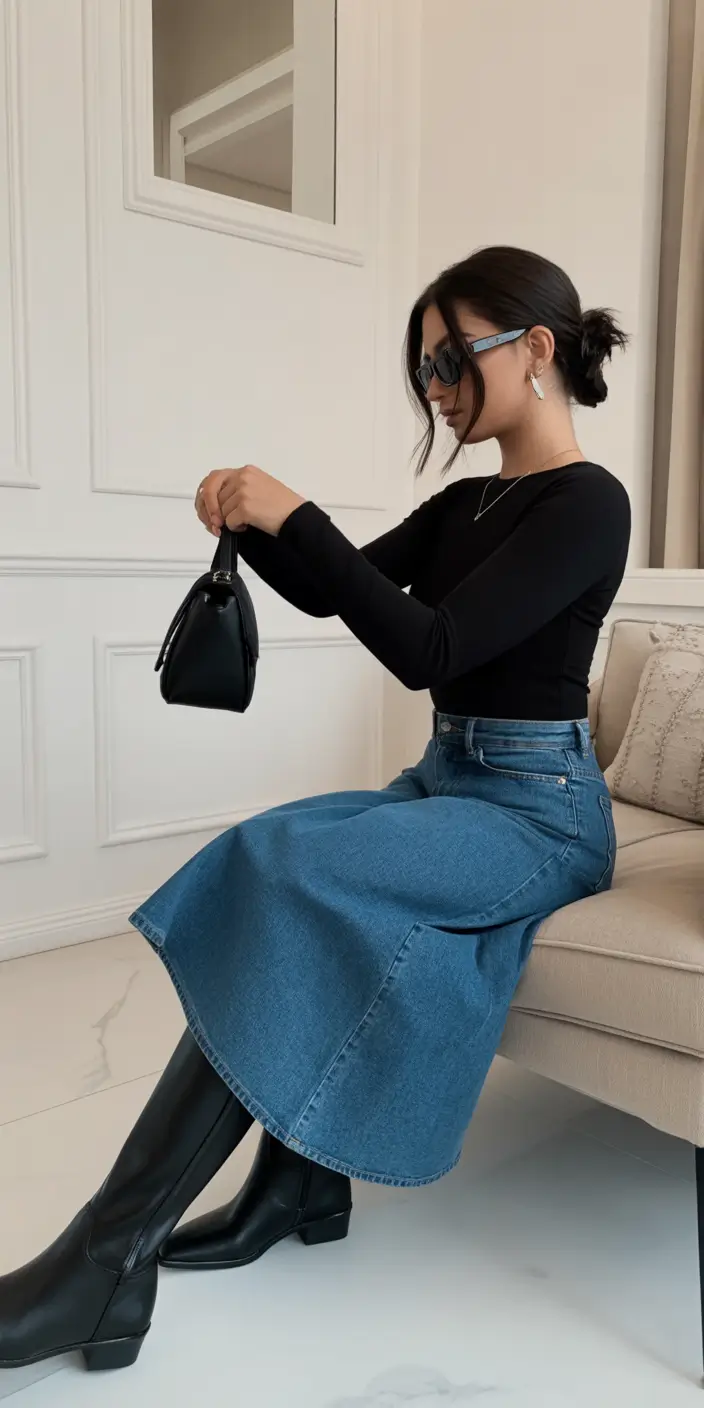 jeans outfits Retro Chic with Modern Poise