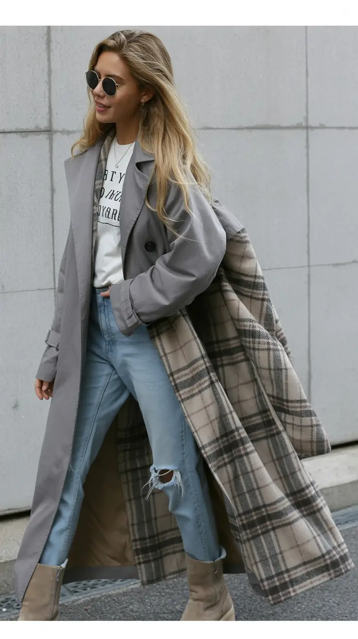 jeans outfits Urban Cool with a Cozy Twist