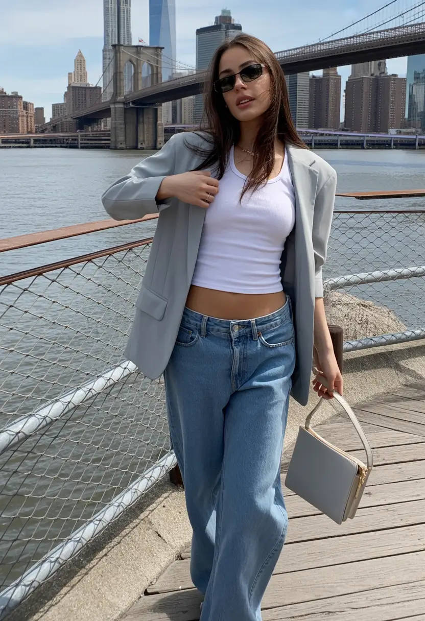 jeans outfits City Minimalism with Breezy Elegance