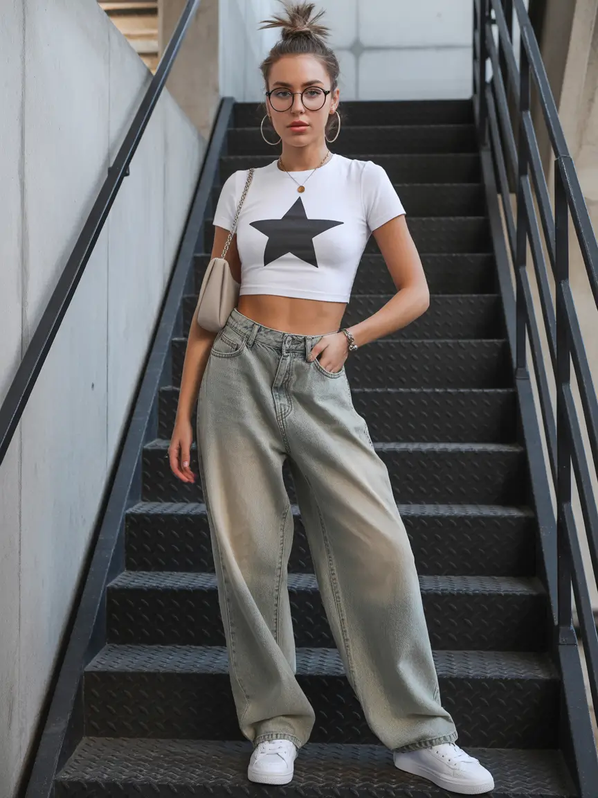 jeans outfits Playful Star Energy with Street Cool