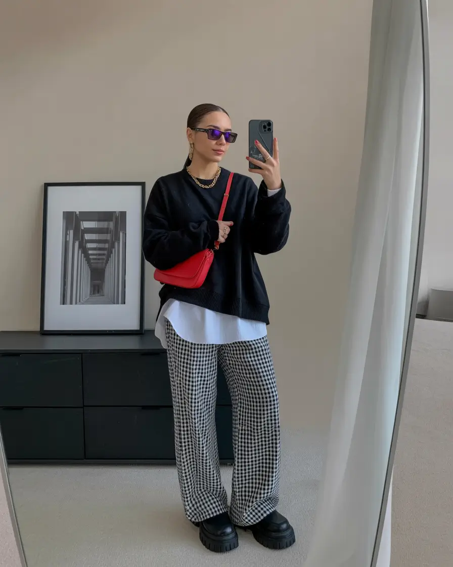 trendy outfits Checkered Comfort Zone