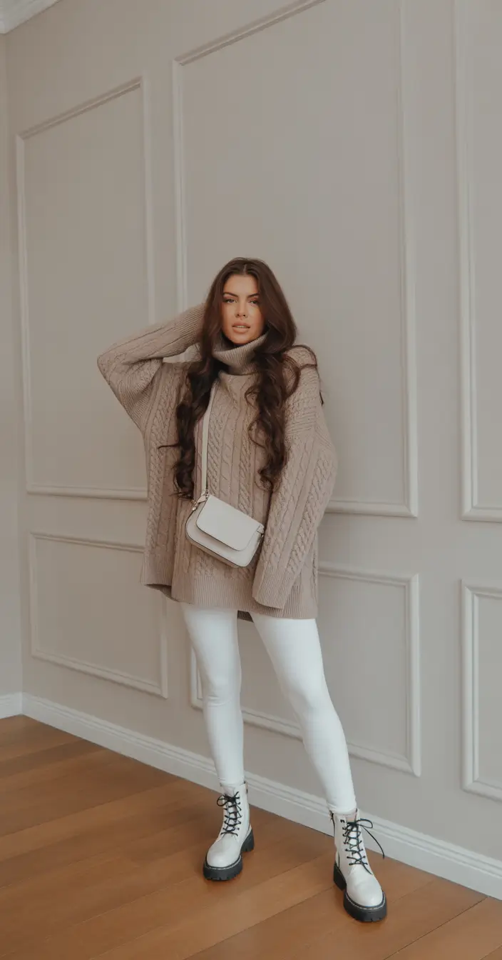 legging outfits Cozy Neutral Layers