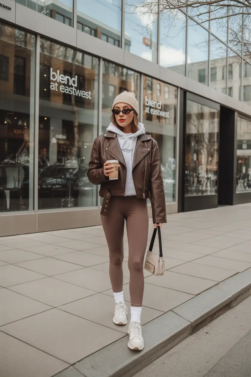 legging outfits Coffee Break Chic