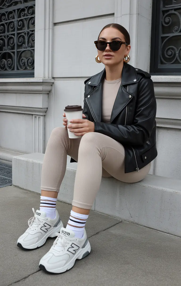 legging outfits Soft Neutrals and Edge