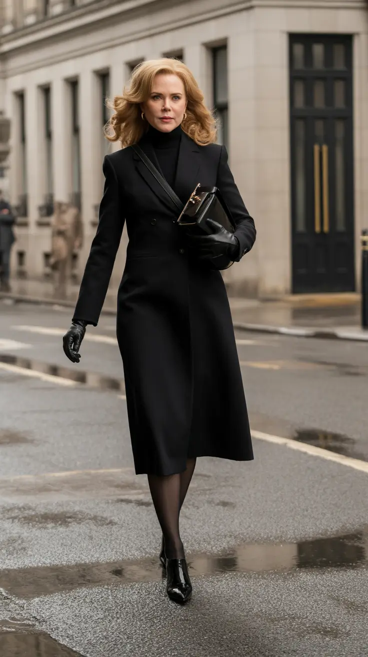 Outfits for Women Over 50 All-Black Drama with Sleek Evening Confidence