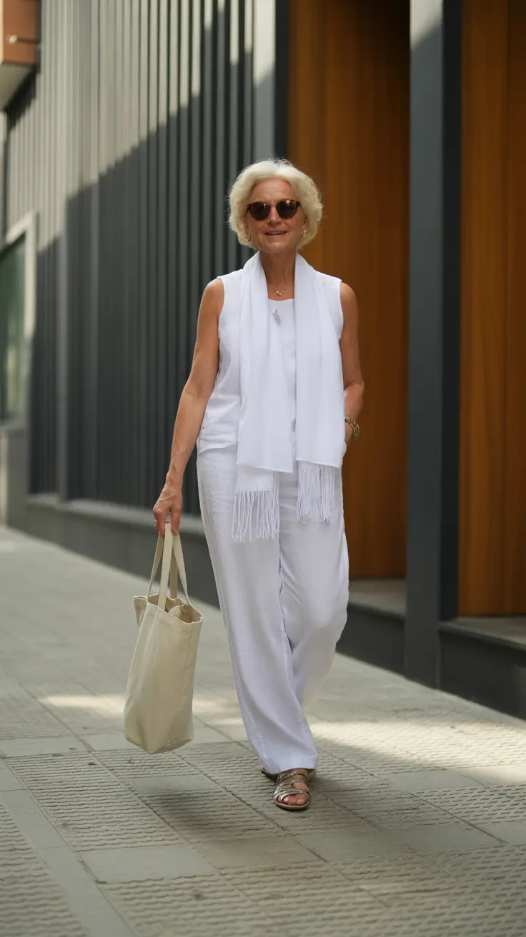 Outfits for Women Over 50 Lightweight Whites for Sunlit Days