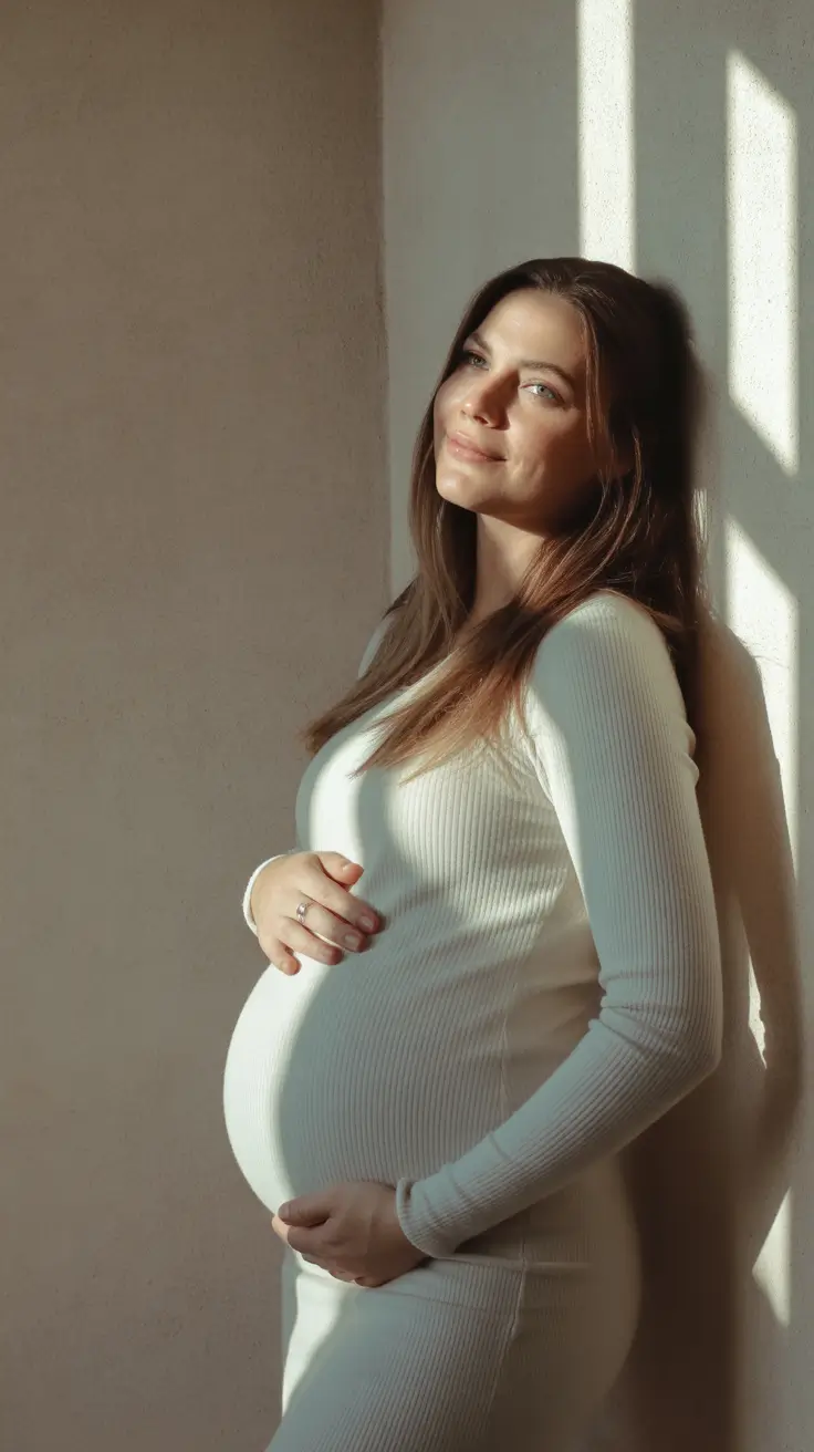 pregnancy outfits Warm Minimalism With a Sunlit Glow