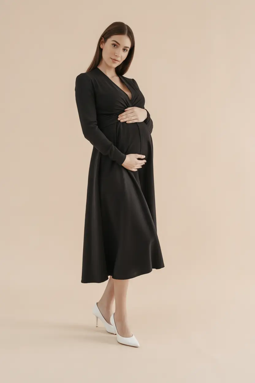 pregnancy outfits Classic Elegance in Monochrome Black