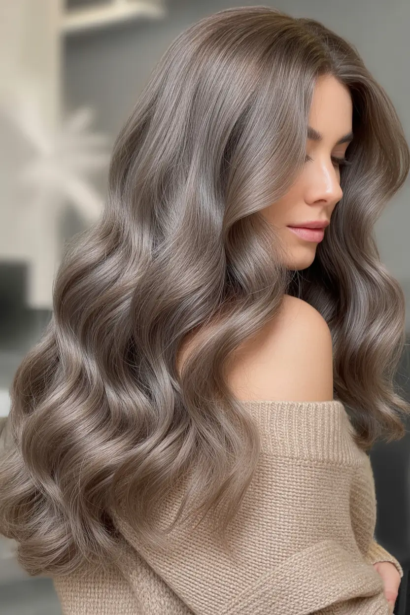 Mushroom Soft Airy Mushroom Waves With Velvet Taupe Shine