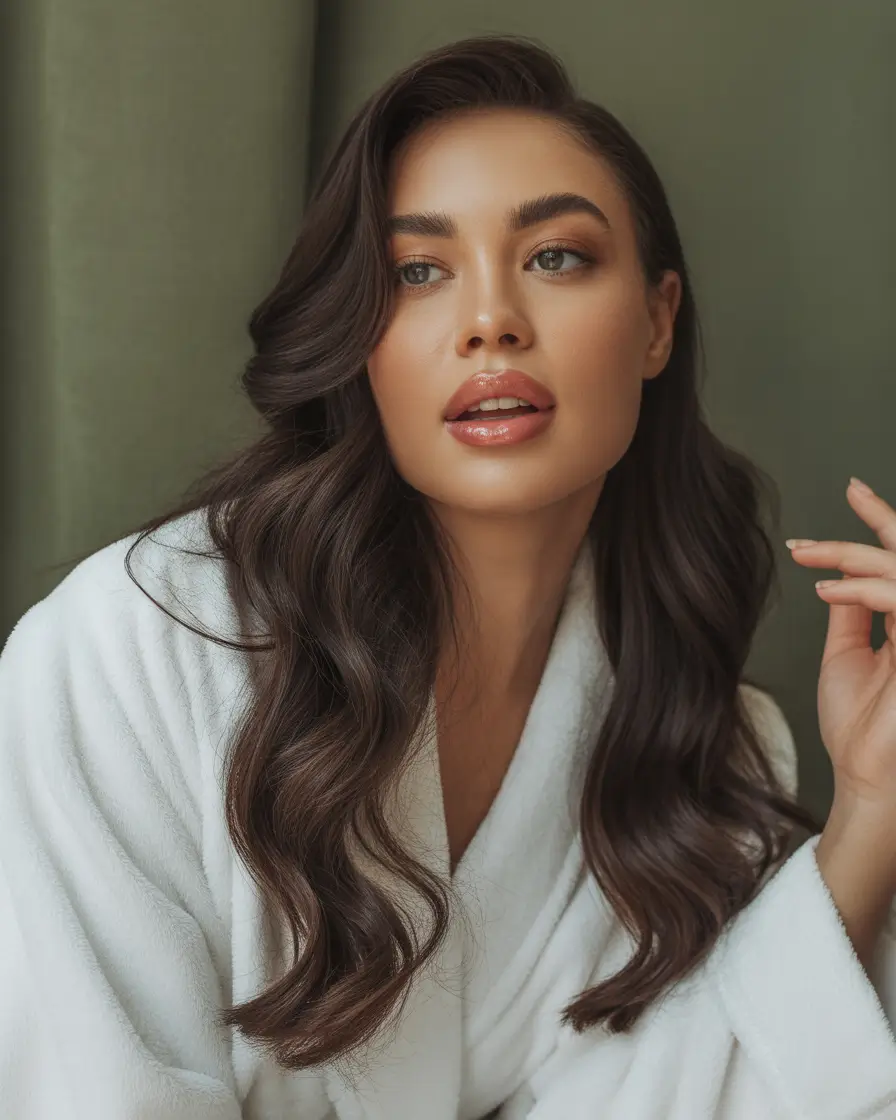 Mushroom Velvety Mushroom Brunette With Soft Romantic Waves