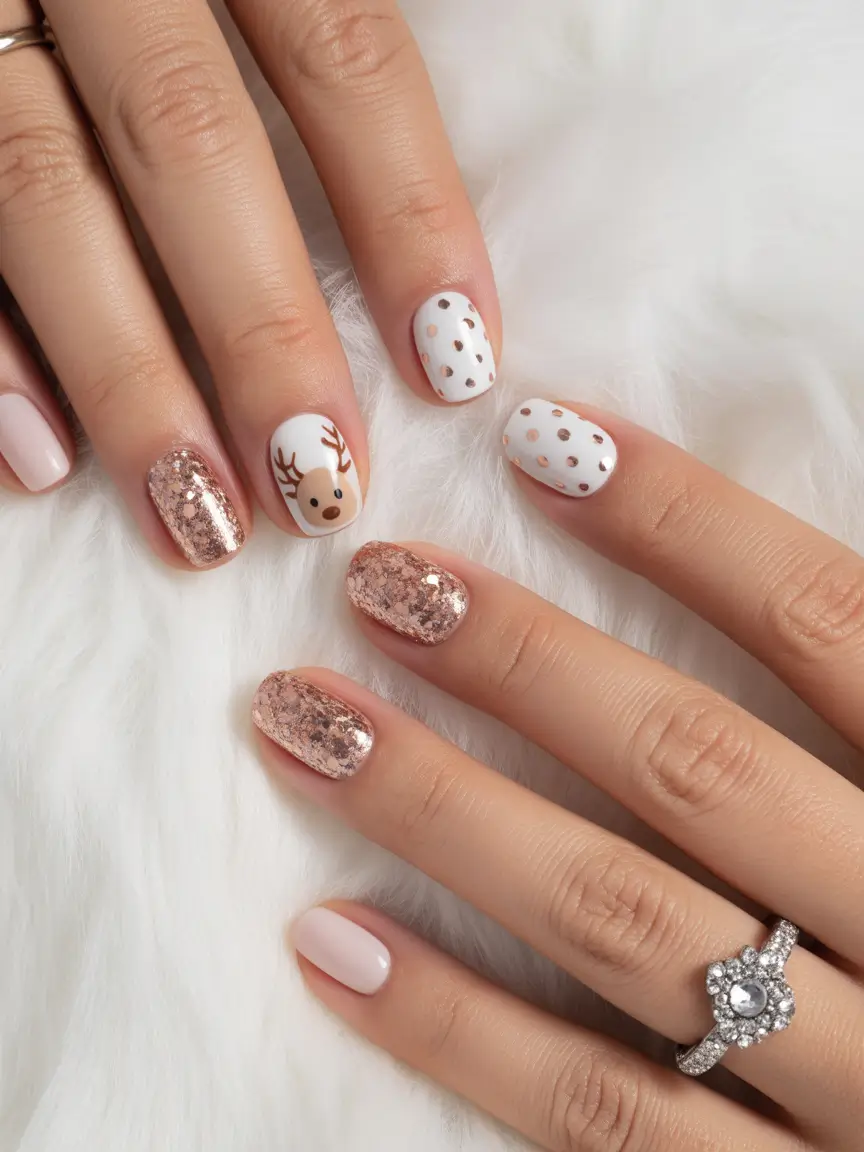 Rose Gold Reindeer Delight Holidays 2025