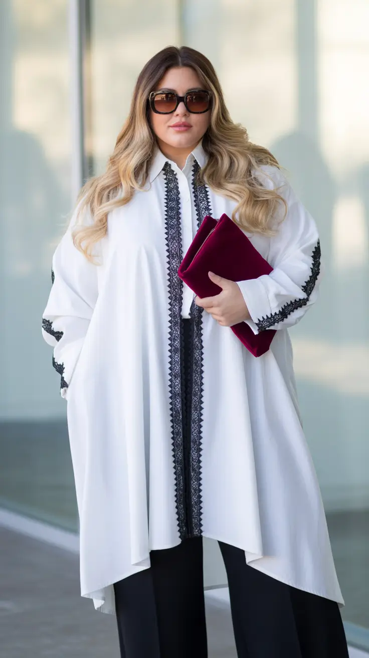 plus size outfits Chic Monochrome Drama