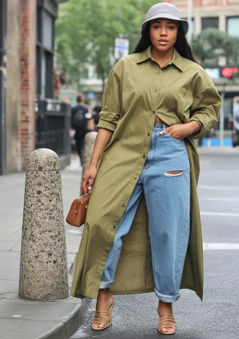 plus size outfits Utility Cool with a Feminine Twist