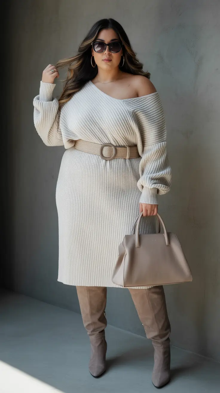 plus size outfits Soft Knit Seduction