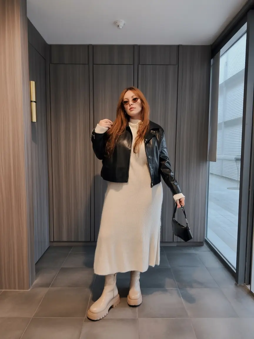 plus size outfits Edgy Cream Contrast