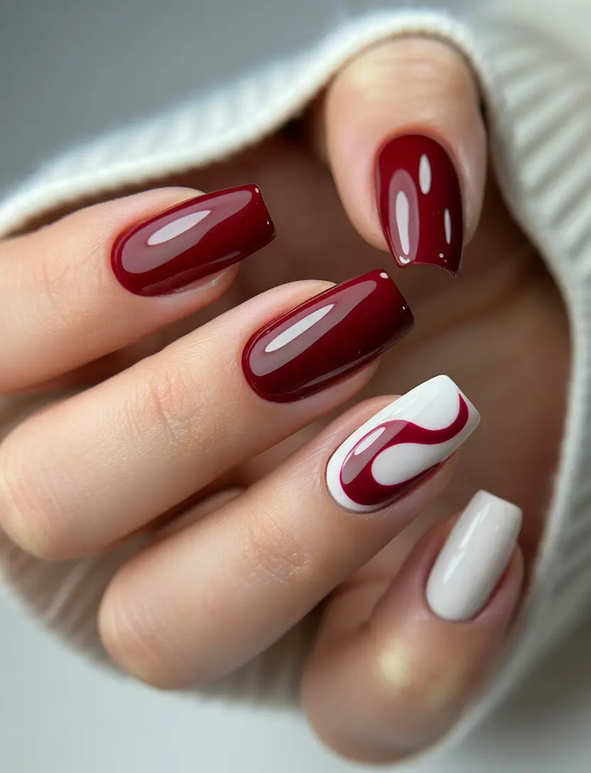 red christmas nails Winter Wine Harmony