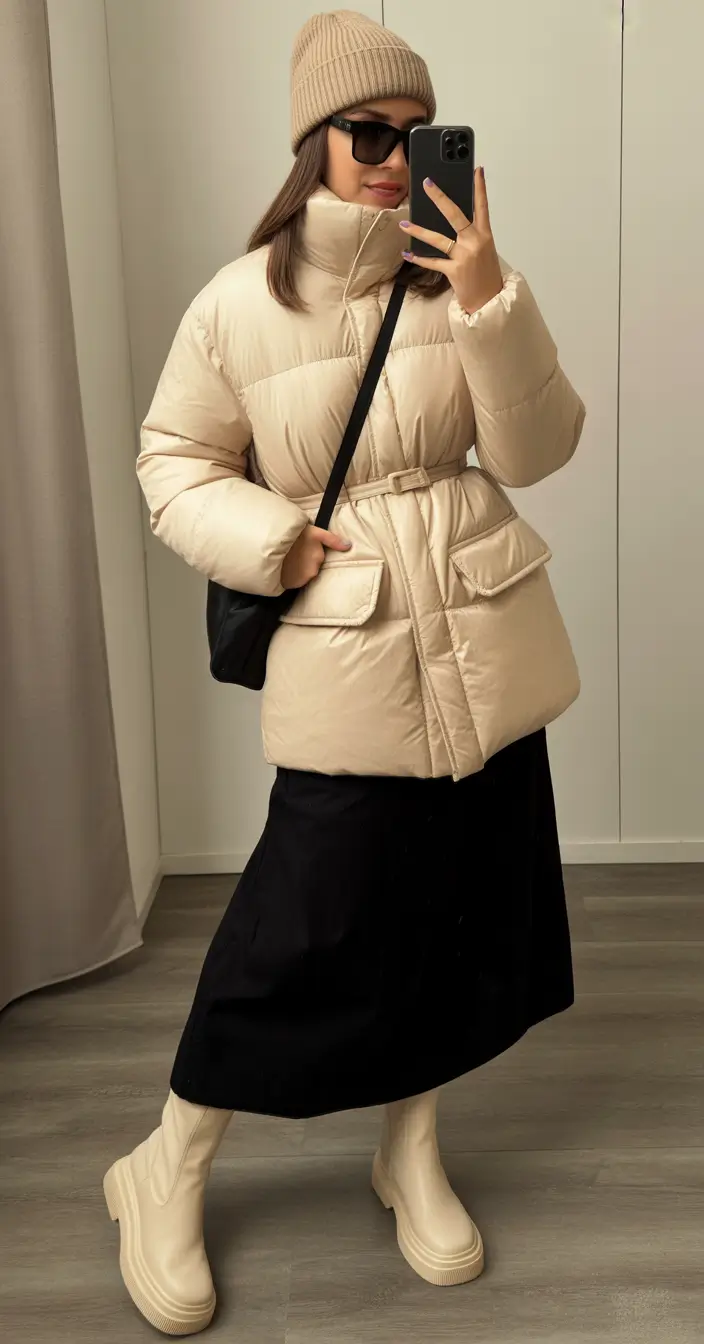 Chic Beige Layers cold weather outfits 2026