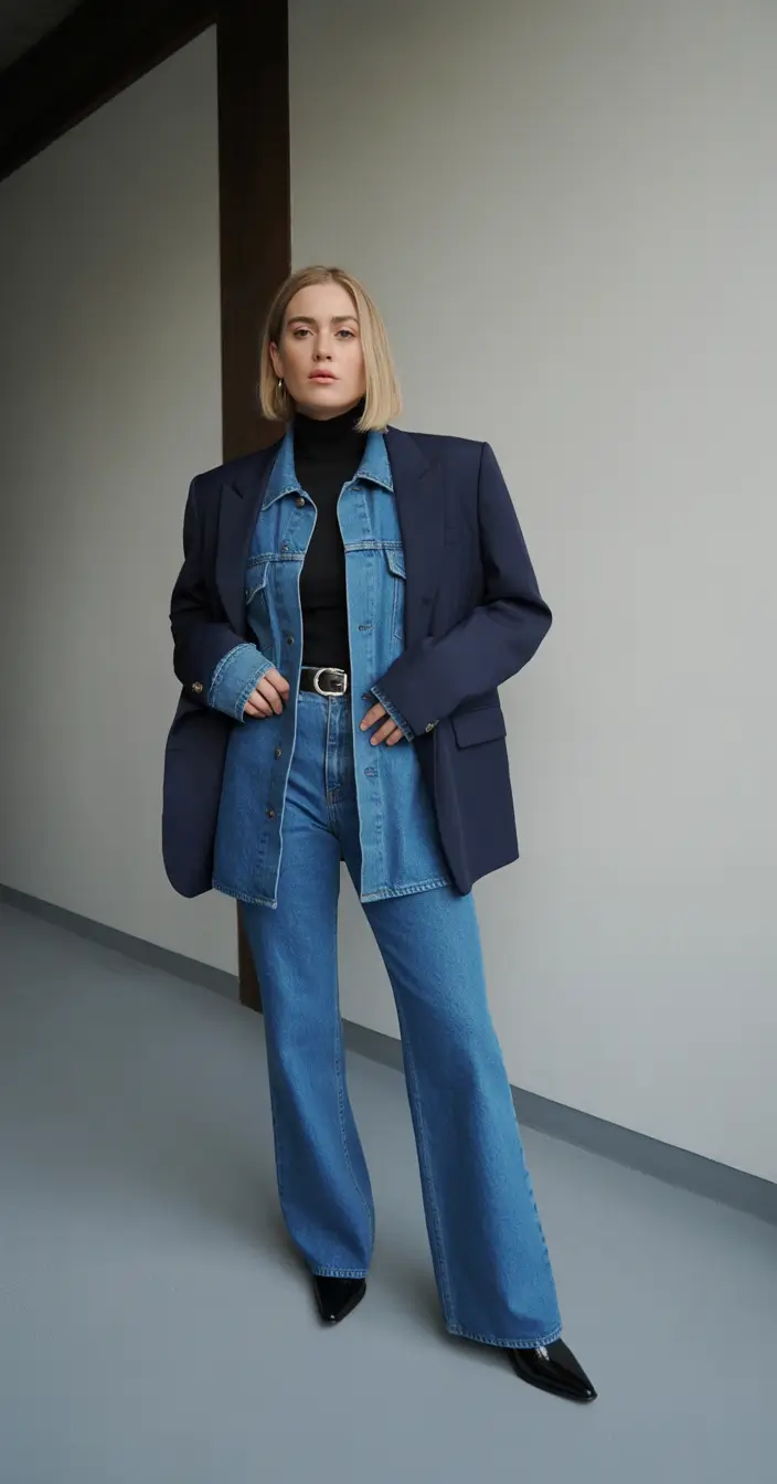 Chic Denim Revival cold weather outfits 2026