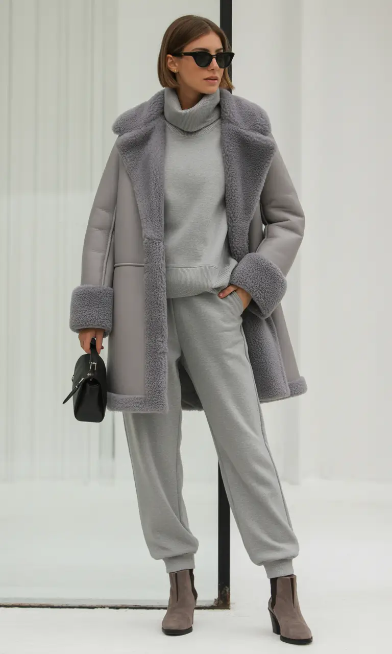 Chic Monochrome Gray cold weather outfits 2026