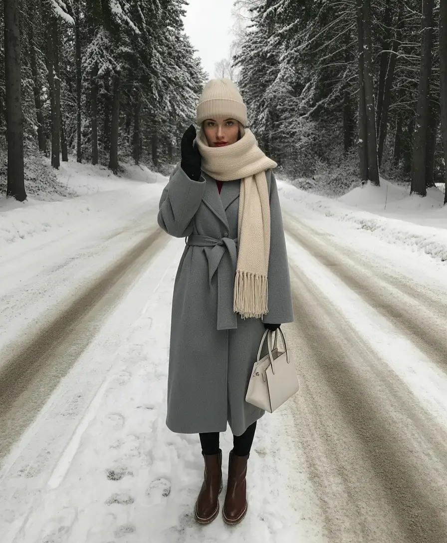 Chic Gray Tones cold weather outfits 2026