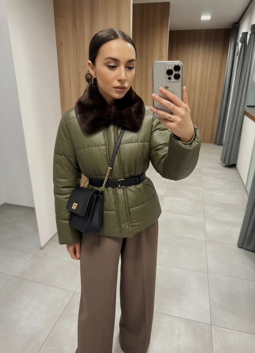 Chic Olive Luxe cold weather outfits 2026