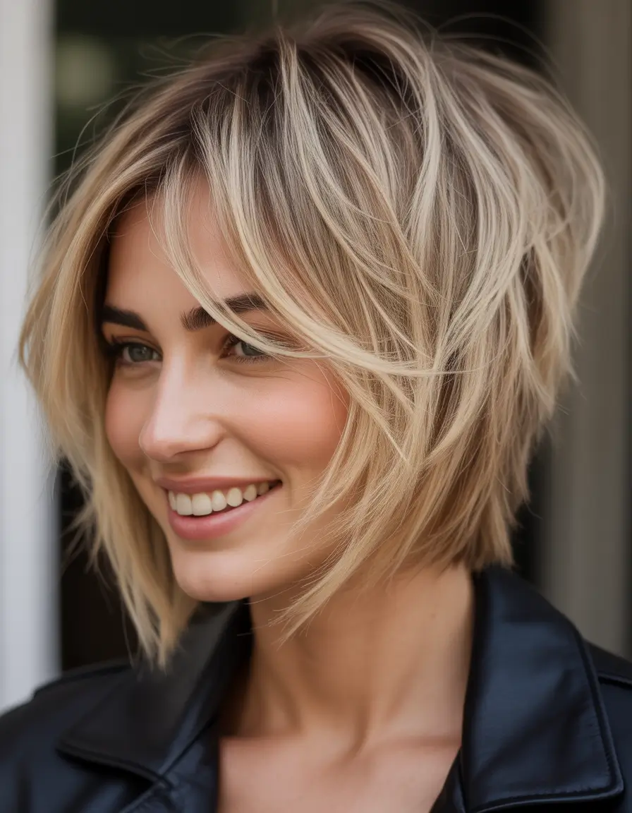 Choppy Bob Haircuts Buttery Blonde Choppy Bob With Layered Lightness