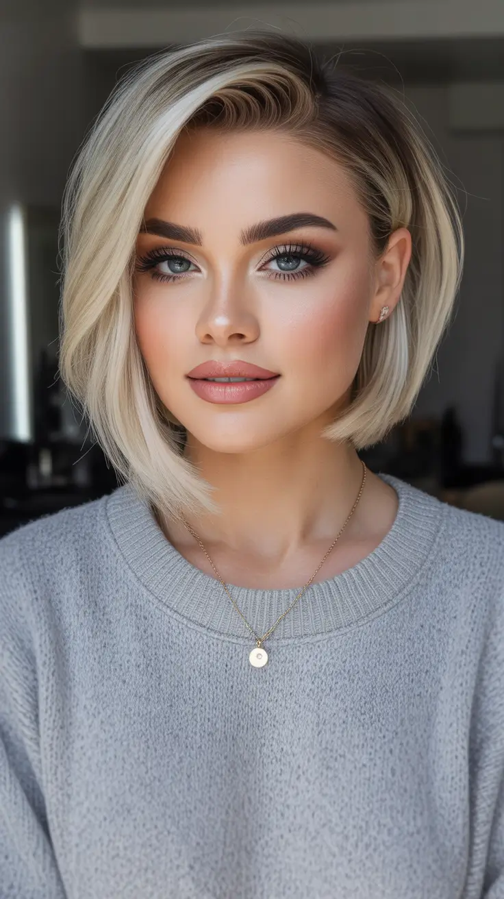 Choppy Bob Haircuts Shoulder-Skimming Blonde Choppy Bob With Bold Volume