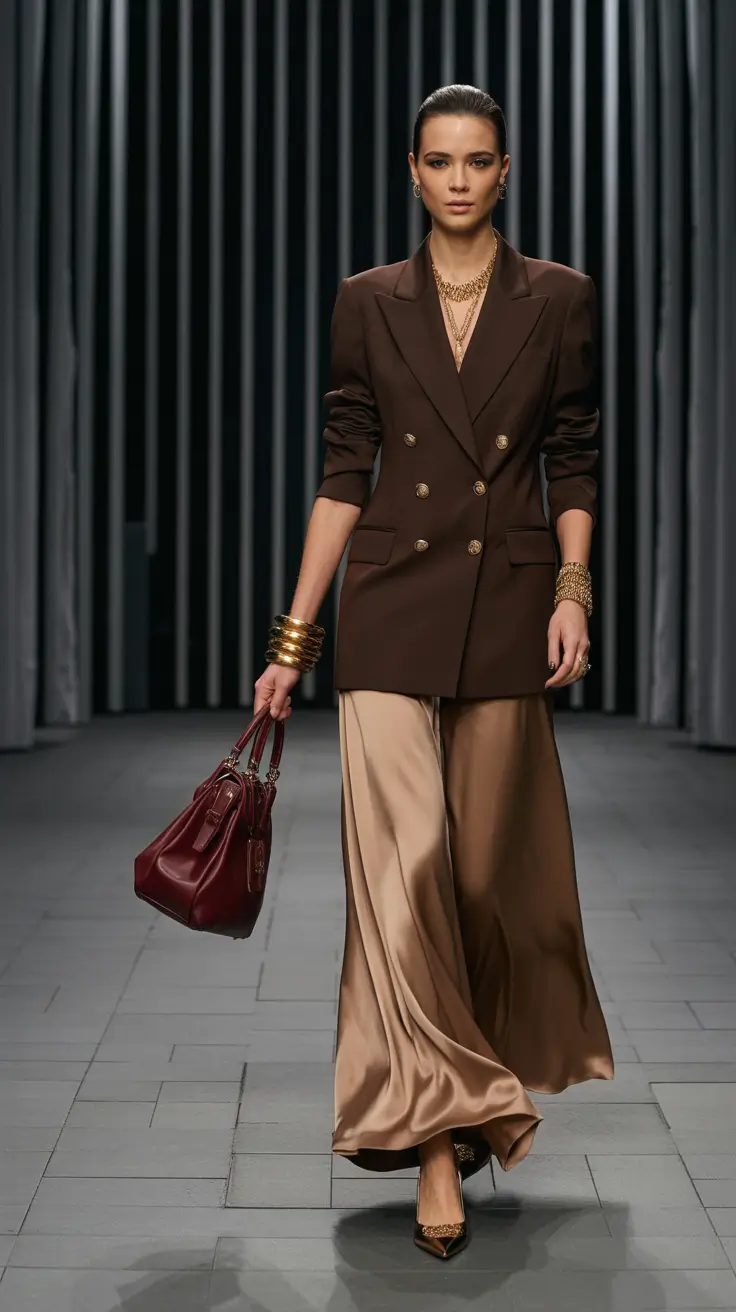 outfits ideas Bronzed Power Layers