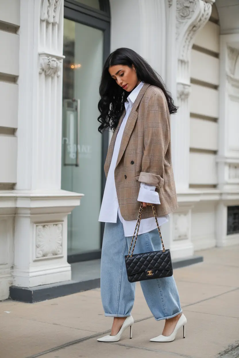 outfits ideas City Plaid Elegance