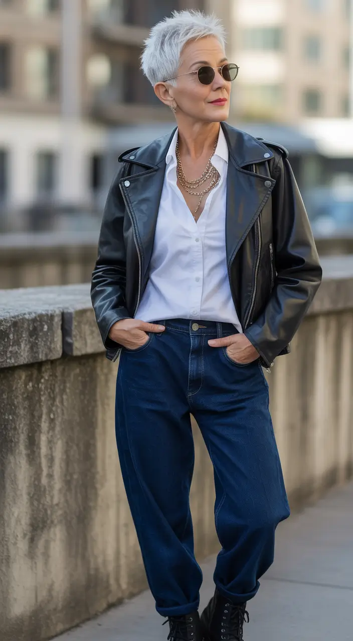 Outfits for Women Over 40 Effortless Leather Edge for Cool-Weather Confidence