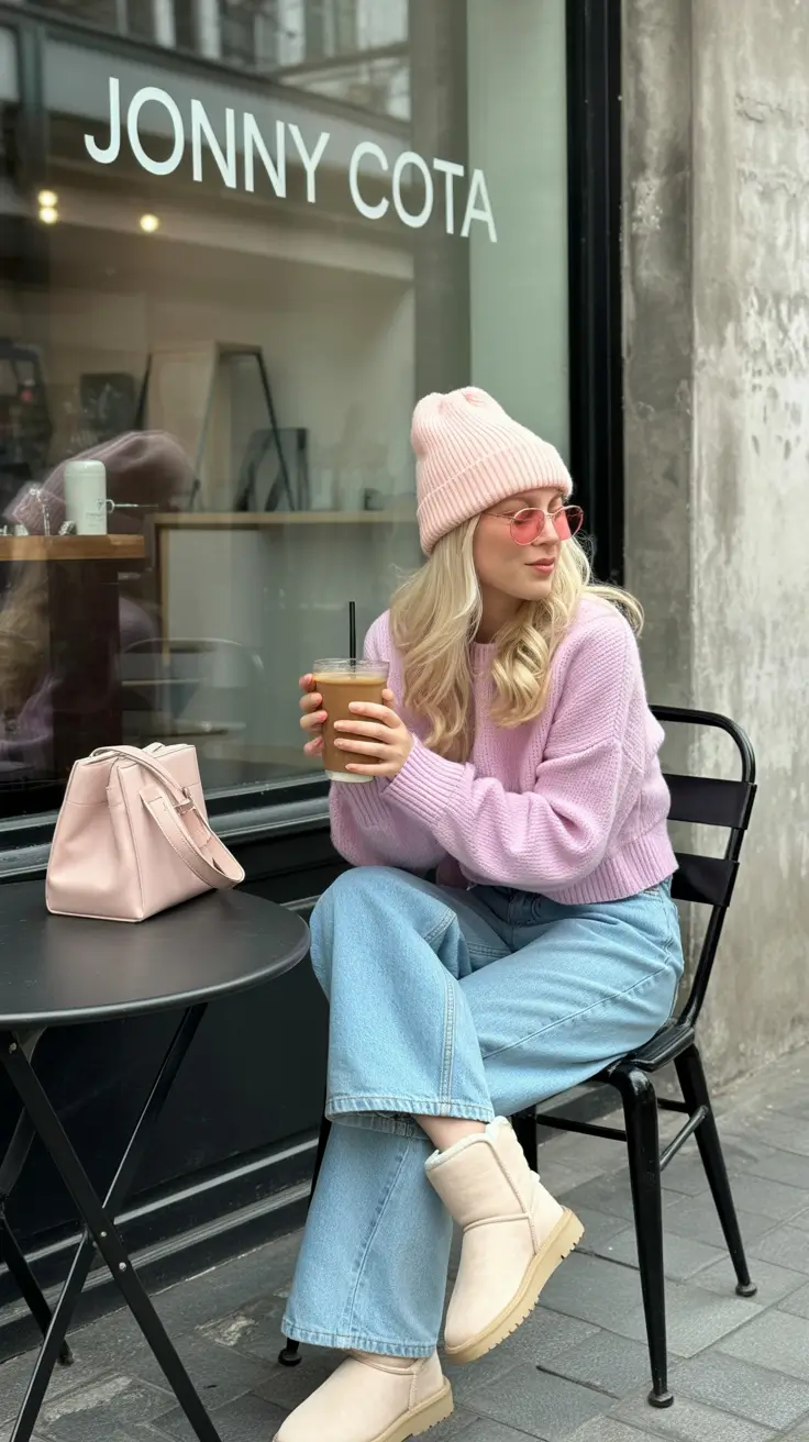 ugg outfits Soft Pastels and Denim Bliss