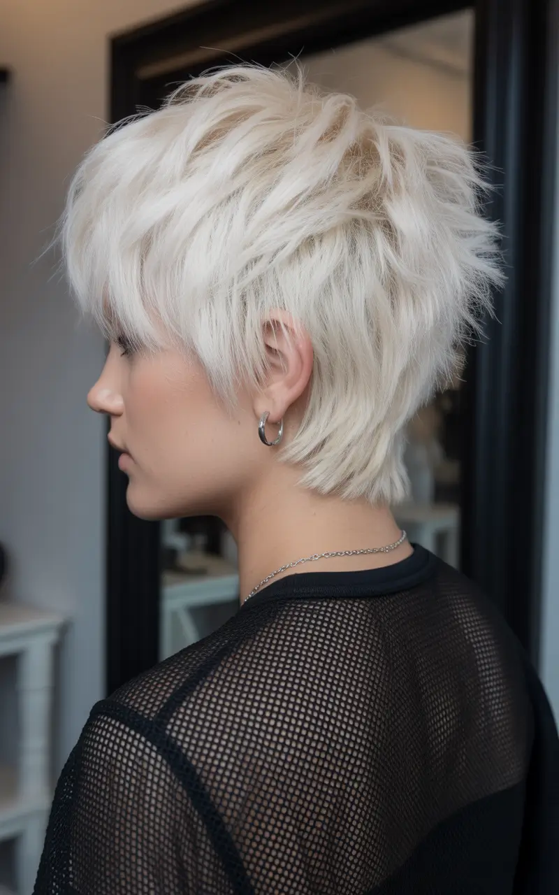 Short Haircuts 2026 Platinum Wolf Pixie