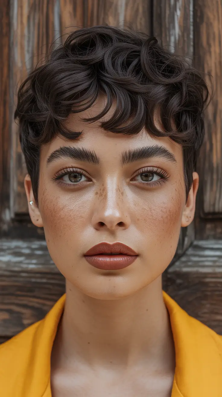 Short Haircuts 2026 Curled Glossy Pixie