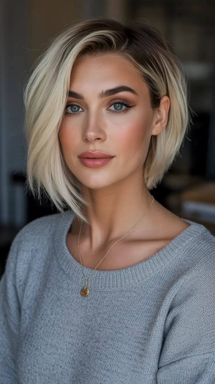 Short Haircuts 2026 Soft Blonde Tousled Bob