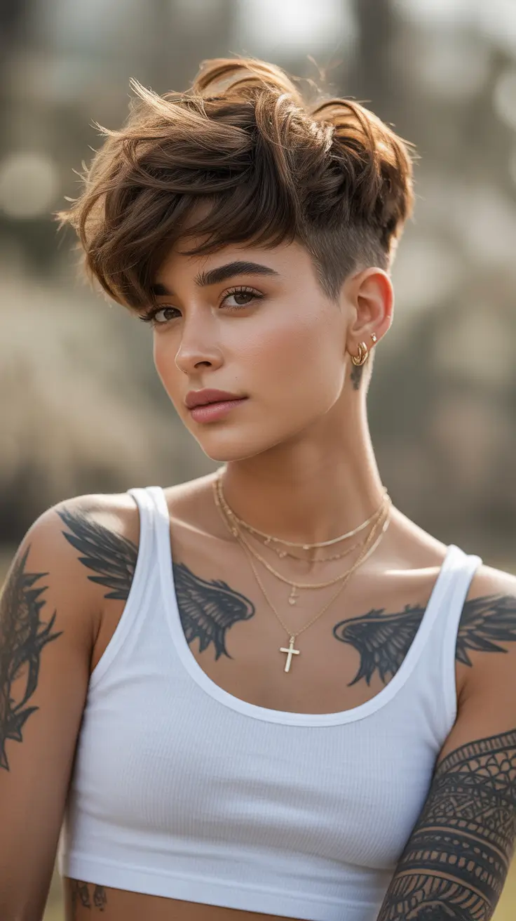 Short Haircuts 2026 Undercut Pixie Voluminous Top