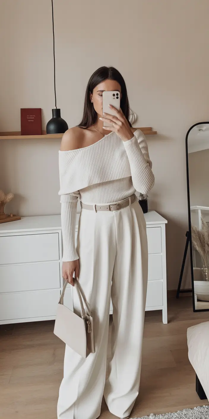 cute outfits Off-Shoulder Ivory Grace
