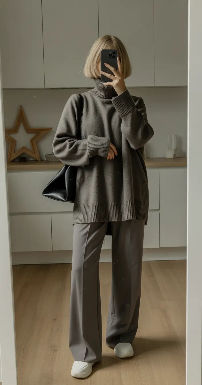 sweater outfits Grey Oversized