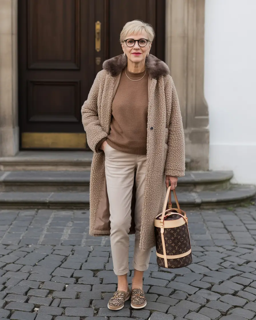 sweater outfits Brown Beige Knit