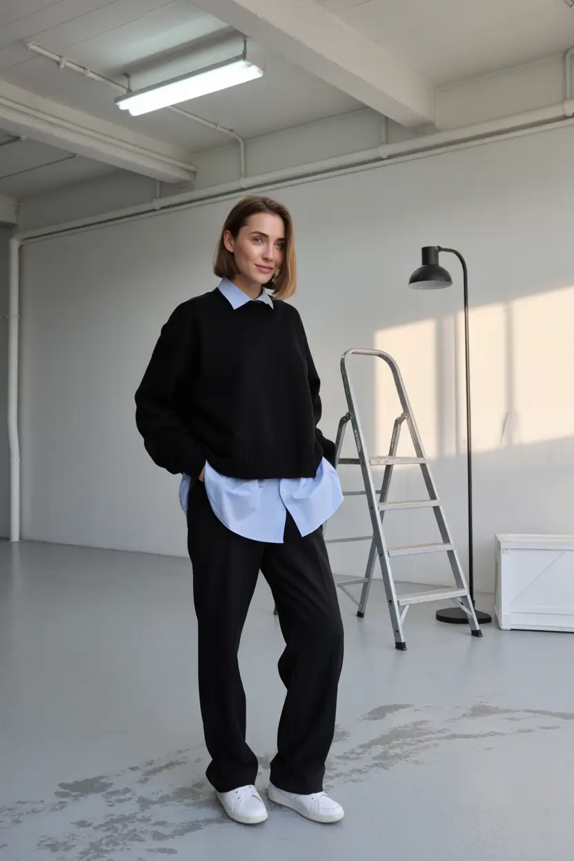 sweater outfits Black Blue