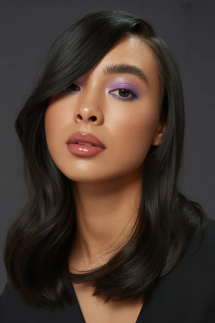 haircuts for long hair Glossy Deep Waves With Modern Side Sweep