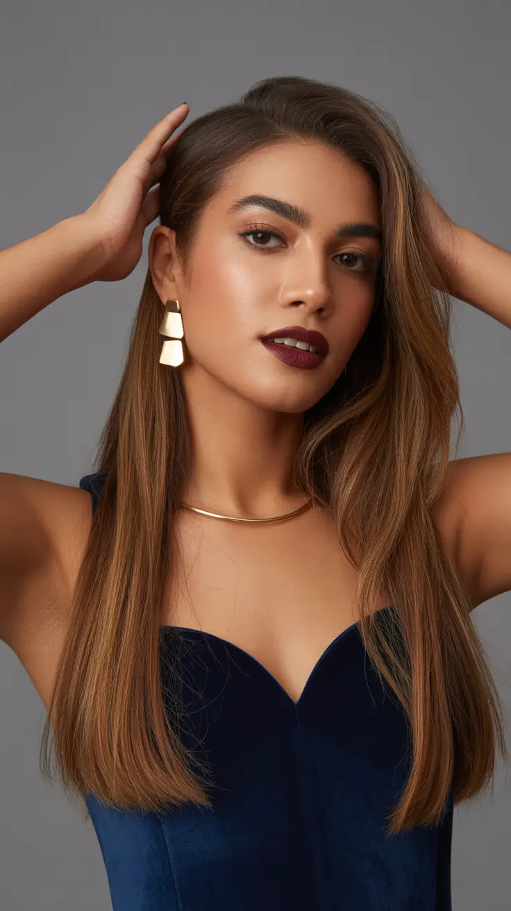 haircuts for long hair Polished Straight Lengths With Soft Gradient Warmth